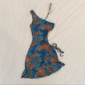 Cyrene blue cheetah print dress from Iamgia